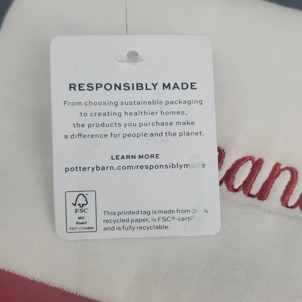 NEW SAMANTHA Pottery Barn Christmas Holiday Gift Stocking